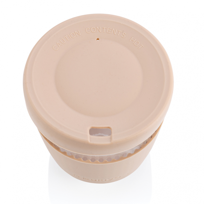 Pahar Ukiyo din sticla borosilicata cu capac si husa silicon, 360ml [5]