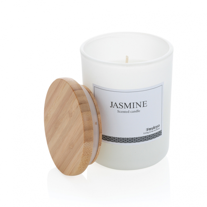 Lumanare parfumata deluxe Ukiyo cu capac bambus – iasomie, 30h ardere [2]