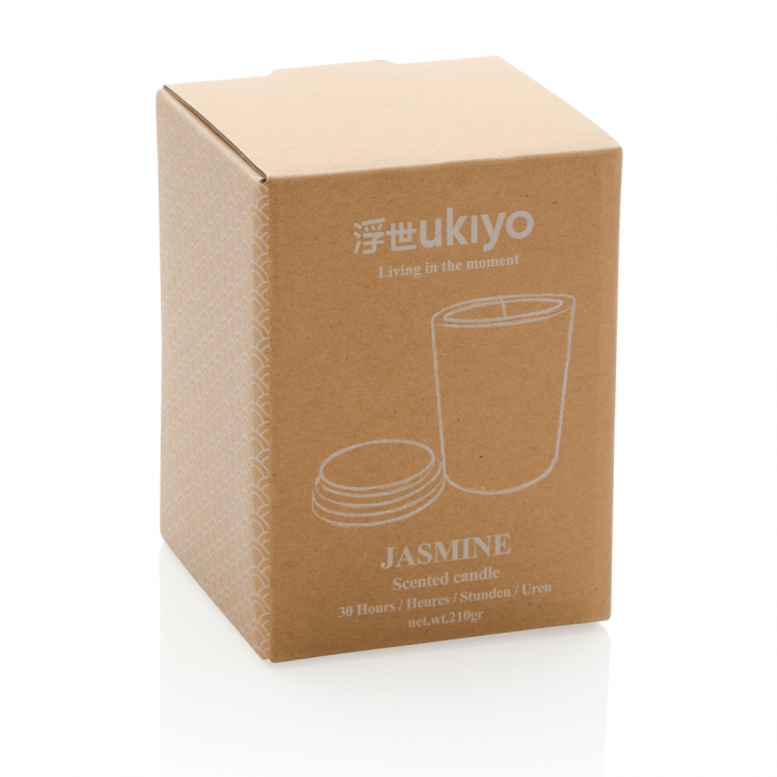 Lumanare parfumata deluxe Ukiyo cu capac bambus – iasomie, 30h ardere [14]