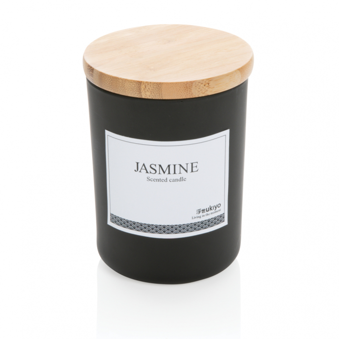 Lumanare parfumata deluxe Ukiyo cu capac bambus – iasomie, 30h ardere [6]