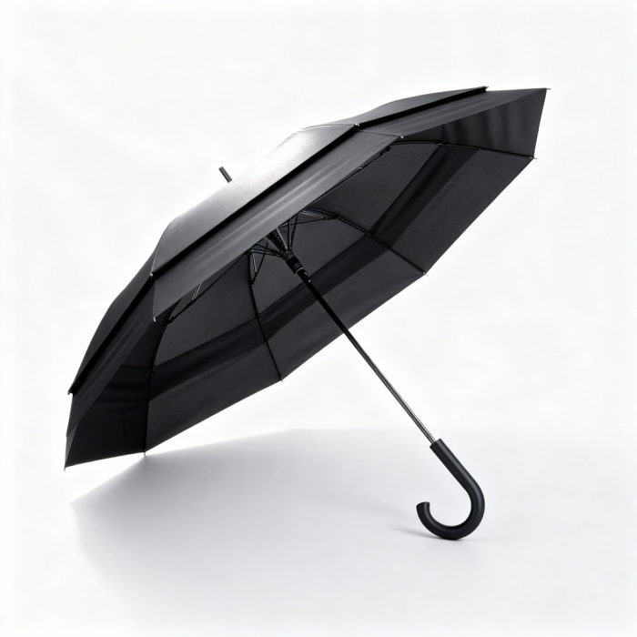 Umbrela business dubla Bizz Pro 128 cm, automata, rezistenta vant, negru [1]