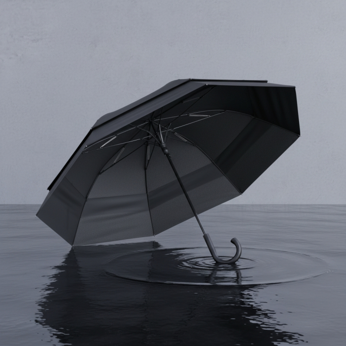 Umbrela business dubla Bizz Pro 128 cm, automata, rezistenta vant, negru [5]