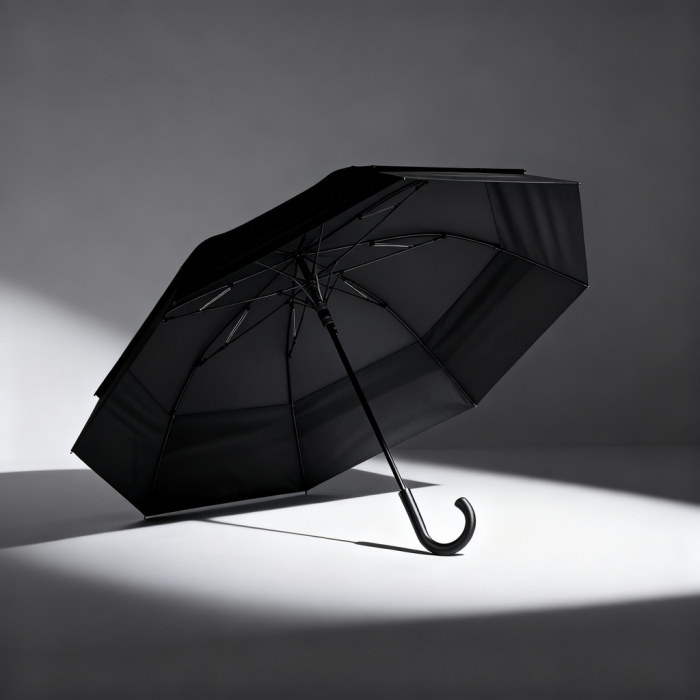 Umbrela business dubla Bizz Pro 128 cm, automata, rezistenta vant, negru [4]