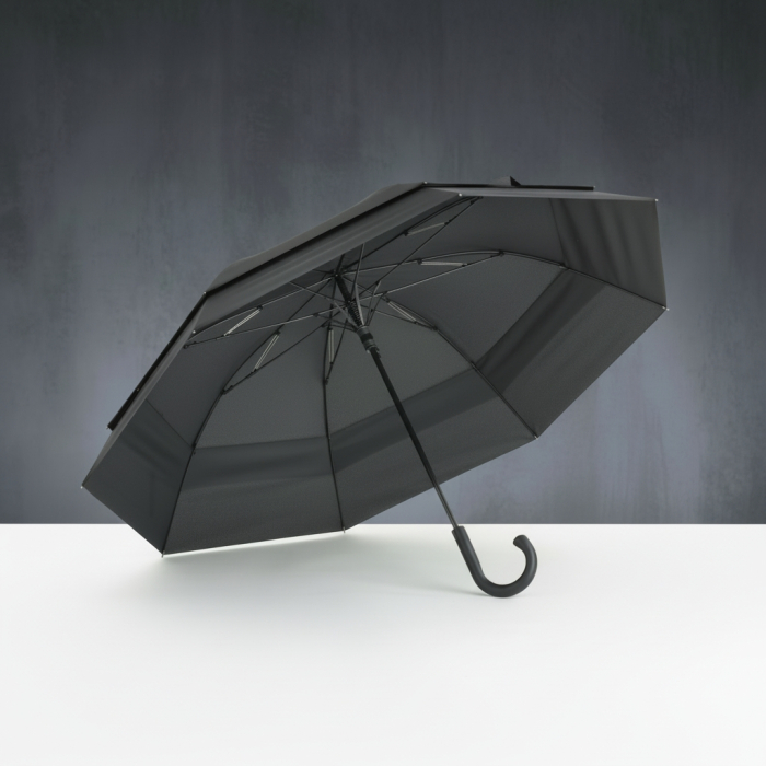 Umbrela business dubla Bizz Pro 128 cm, automata, rezistenta vant, negru [7]