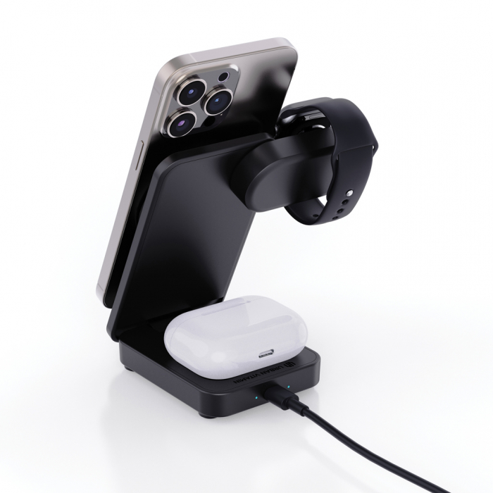 Incarcator wireless 3-in-1 magnetic 15W Urban Vitamin Arcadia, ABS reciclat RCS [4]