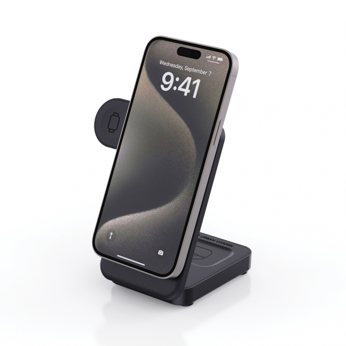 Incarcator wireless 3-in-1 magnetic 15W Urban Vitamin Arcadia, ABS reciclat RCS [8]