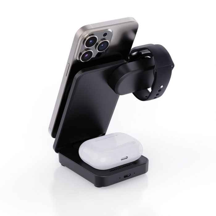 Incarcator wireless 3-in-1 magnetic 15W Urban Vitamin Arcadia, ABS reciclat RCS [11]