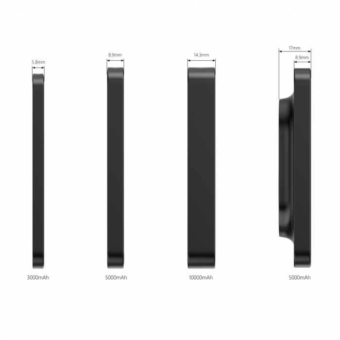 Powerbank Urban Vitamin Burbank 3.000 mAh, magnetic wireless 8W, aluminiu reciclat RCS [11]