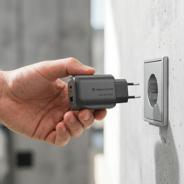 Incarcator Urban Vitamin Livermore RCS GaN 100W PD, USB-C si USB-A, stecher EU [9]