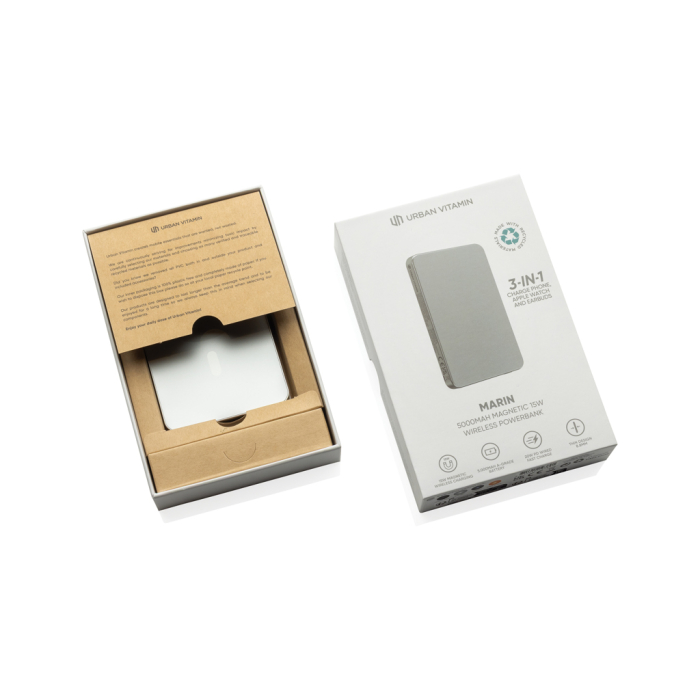 Powerbank magnetic Urban Vitamin Marin 5000 mAh, wireless 15W, USB-C 20W [3]