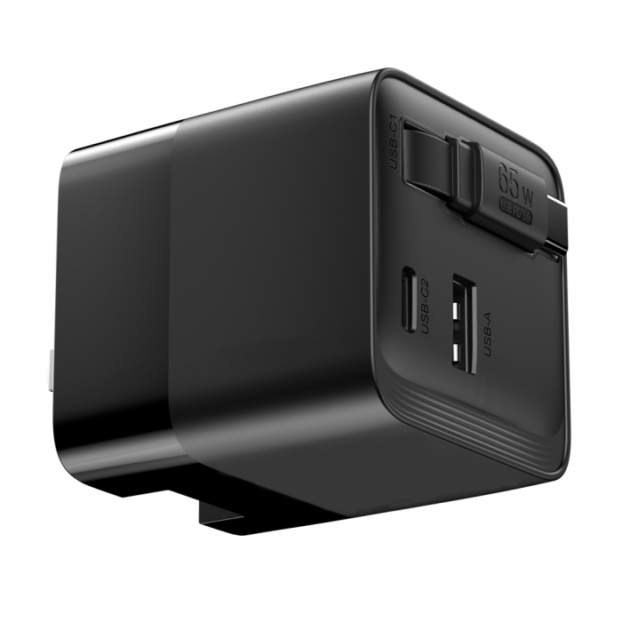 Incarcator Urban Vitamin Mendocino 65W GaN cu cablu retractabil [10]