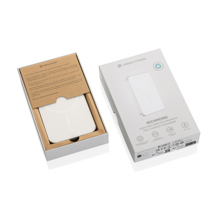Powerbank Urban Vitamin Richmond 5.000 mAh, magnetic wireless 15W, aluminiu reciclat RCS [6]