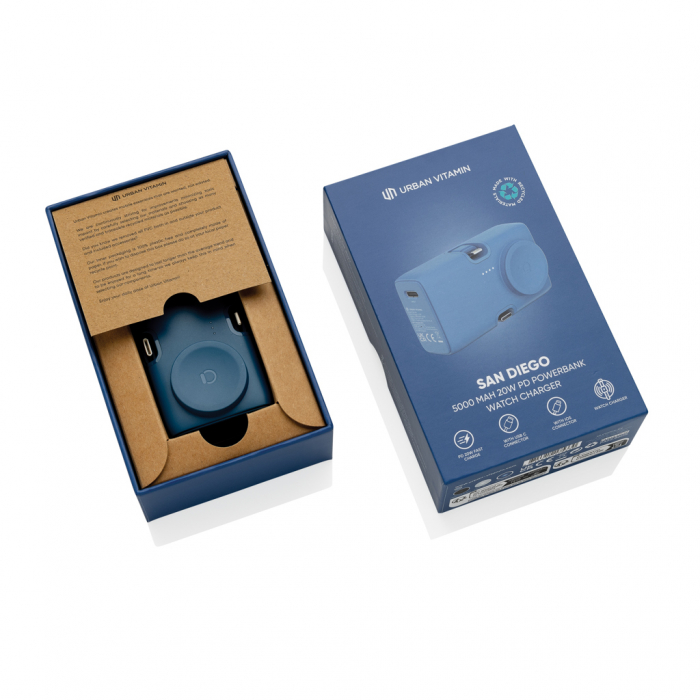 Powerbank 5000 mAh 20W PD cu incarcator Apple Watch, Urban Vitamin San Diego [7]