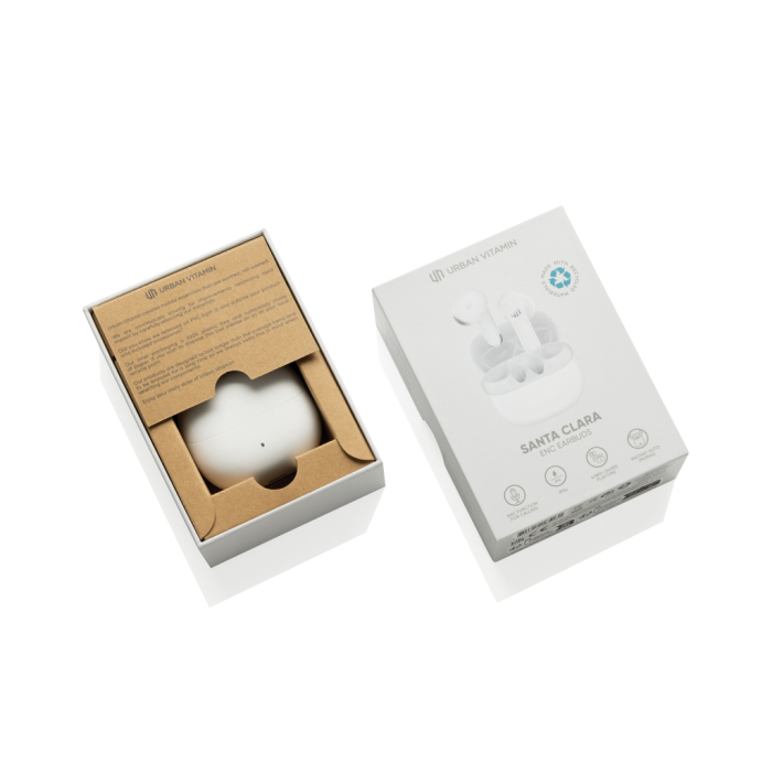 Casti wireless ENC BT 6.0 IPX4 din plastic reciclat RCS Urban Vitamin Santa Clara [4]