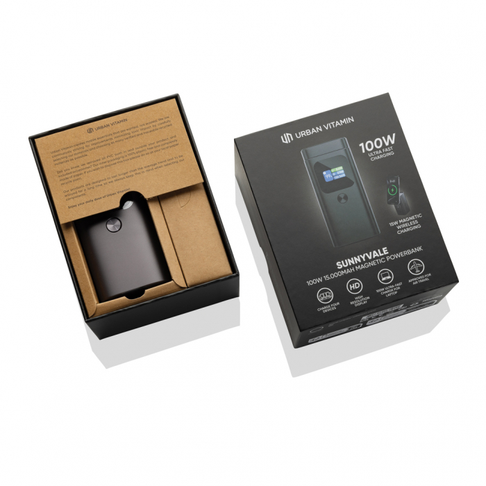 Powerbank Urban Vitamin Sunnyvale 15.000 mAh, magnetic wireless 15W, incarcare ultra-rapida 100W, aluminiu premium [8]