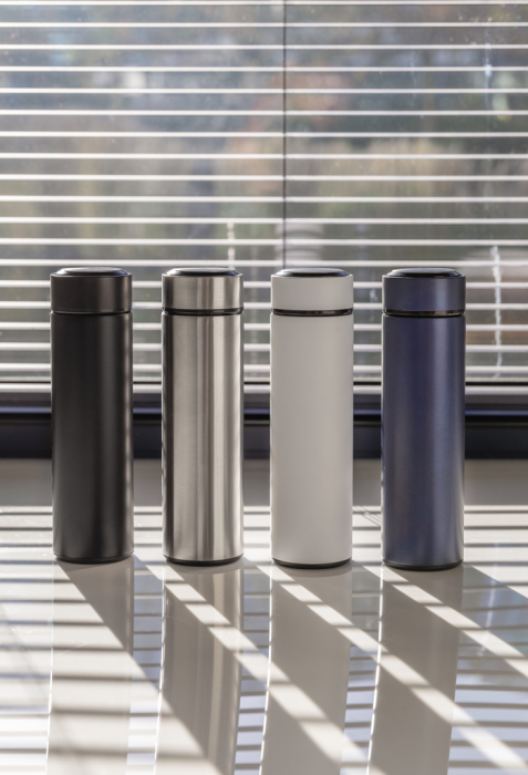 Sticla termos inox 450 ml cu capac metal periat [8]