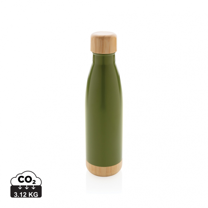 Sticla termos inox 520 ml cu capac si baza bambus [1]