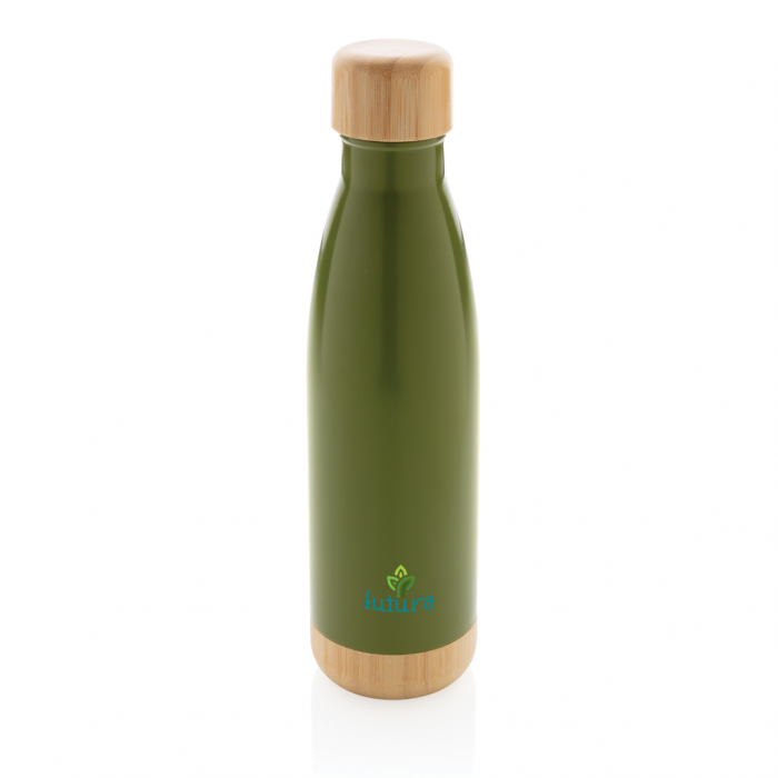 Sticla termos inox 520 ml cu capac si baza bambus [6]