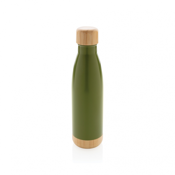 Sticla termos inox 520 ml cu capac si baza bambus [2]