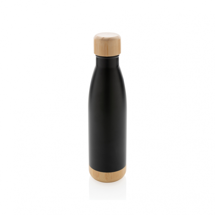 Sticla termos inox 520 ml cu capac si baza bambus [2]