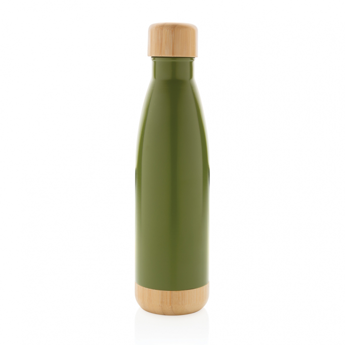 Sticla termos inox 520 ml cu capac si baza bambus [3]