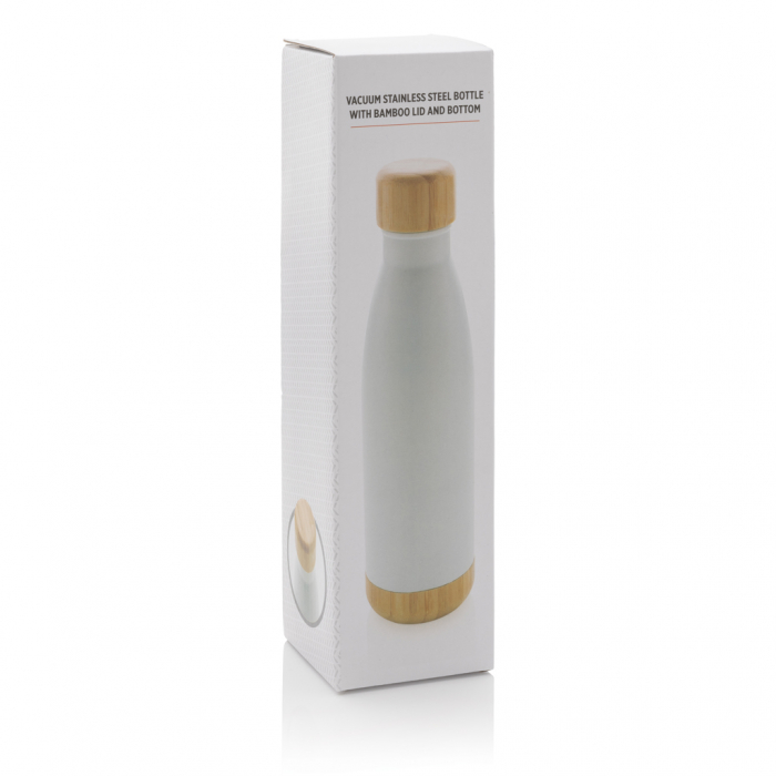 Sticla termos inox 520 ml cu capac si baza bambus [10]