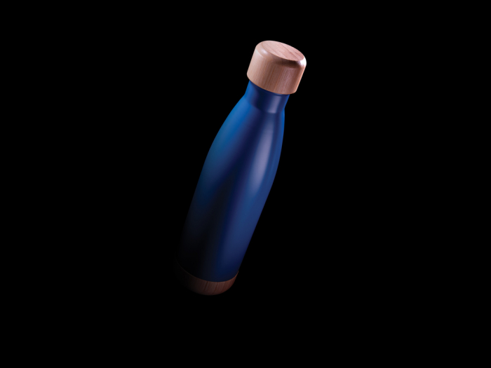 Sticla termos inox 520 ml cu capac si baza bambus [9]