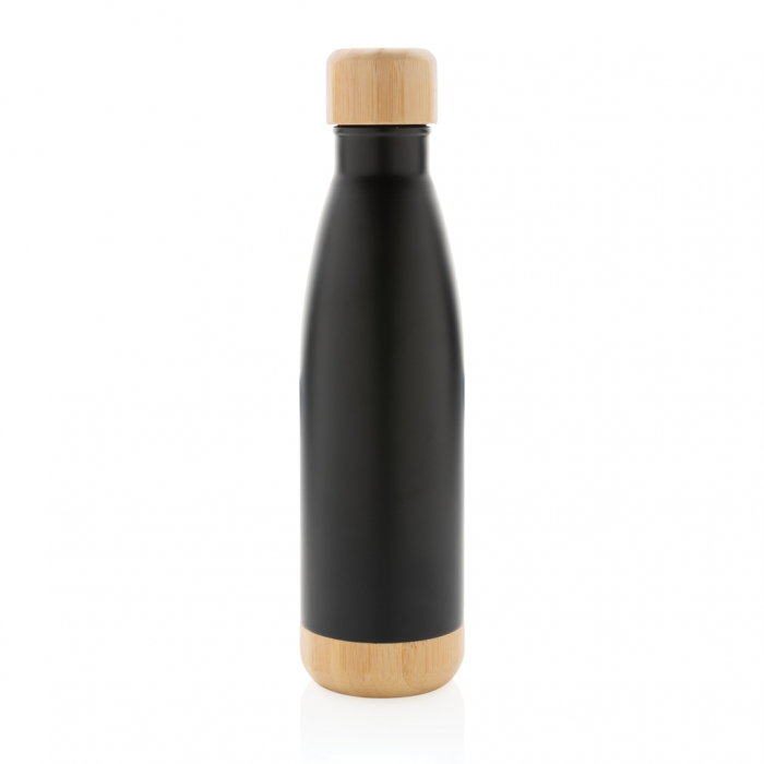 Sticla termos inox 520 ml cu capac si baza bambus [3]