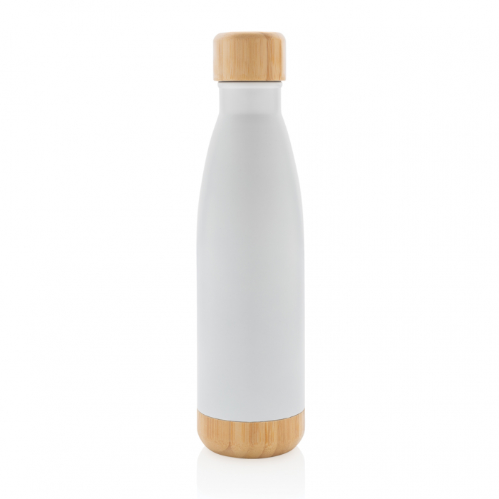 Sticla termos inox 520 ml cu capac si baza bambus [3]