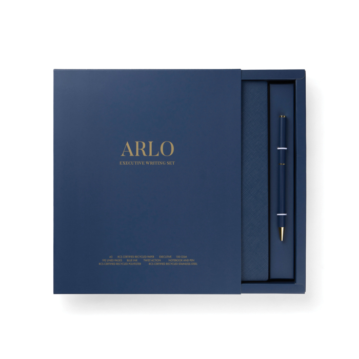 Set de scris VINGA Arlo RCS, agenda A5 si pix, detalii aurii, cutie cadou [3]
