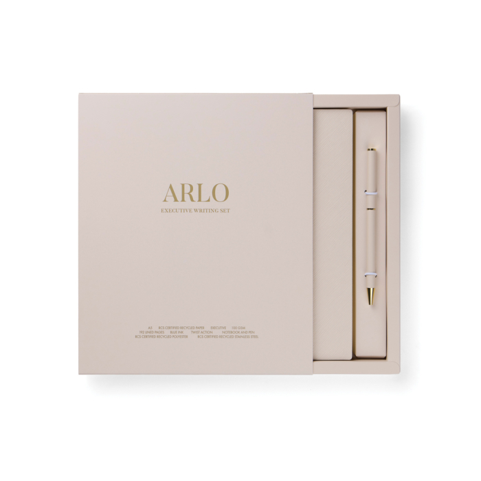Set de scris VINGA Arlo RCS, agenda A5 si pix, detalii aurii, cutie cadou [10]