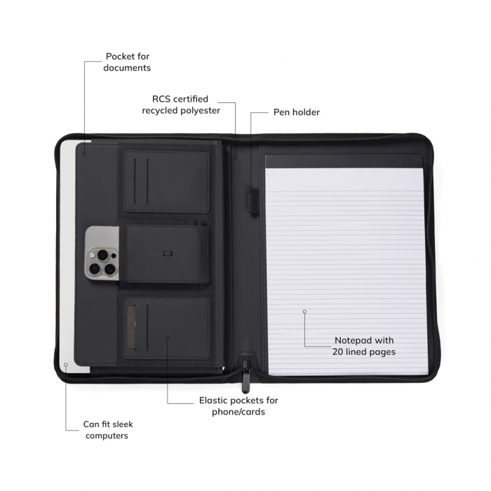 Portofoliu A4 VINGA Baltimore RCS cu coperta PU si agenda – elegant si practic [7]