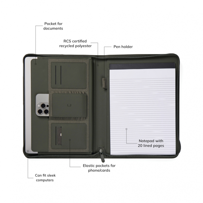 Portofoliu A4 VINGA Baltimore RCS cu coperta PU si agenda – elegant si practic [7]