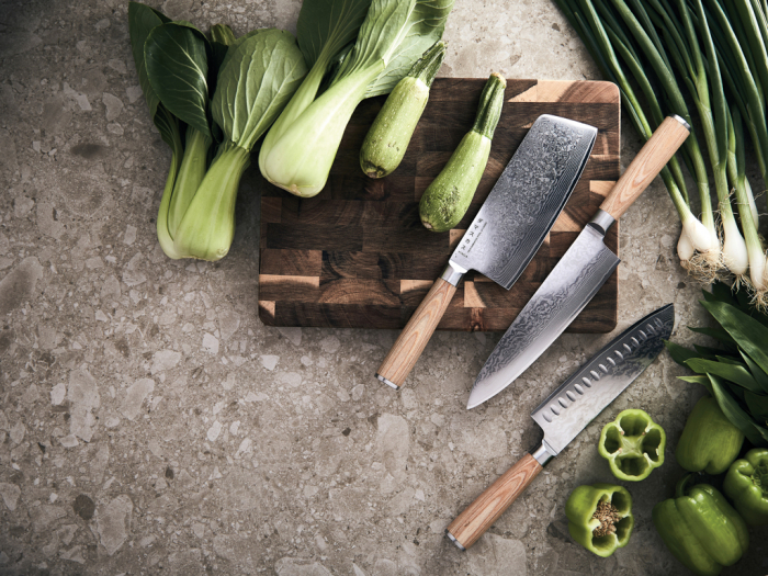 Cutit Santoku VINGA Hattasan Damascus – otel VG10, 67 straturi, maner Pakkawood [4]