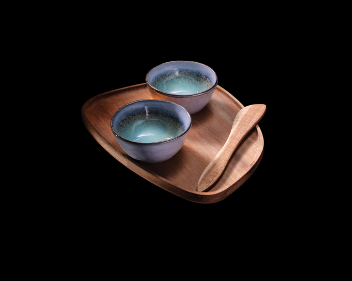 Set tapas ceramica cu platou lemn, Vinga Nomimono [5]