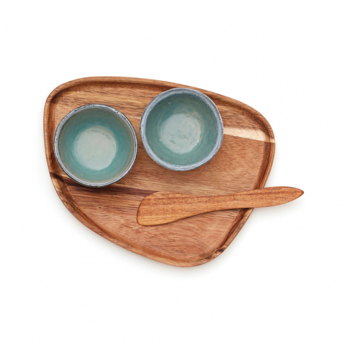 Set tapas ceramica cu platou lemn, Vinga Nomimono [3]