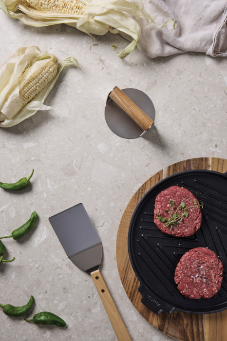 Presa pentru burgeri VINGA Paso din otel inoxidabil si lemn FSC® [6]