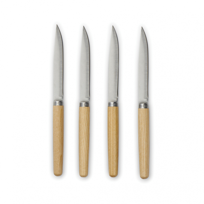 Set cutite carne VINGA Retro|4 piese inox cu maner lemn frasin [1]