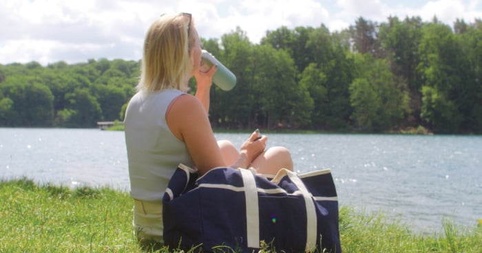 Geanta de plaja VINGA Volonne AWARE™ canvas reciclat 40L [10]