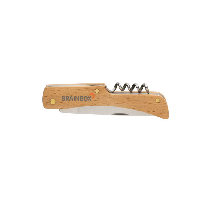 Cutit pliabil din lemn FSC® cu lama inox 420 si desfacator de sticle [4]