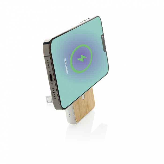 Powerbank magnetic wireless 5000 mAh bambus RCS, Zen [5]
