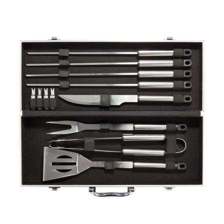 Set ustensile gratar 12 piese in cutie aluminiu [2]
