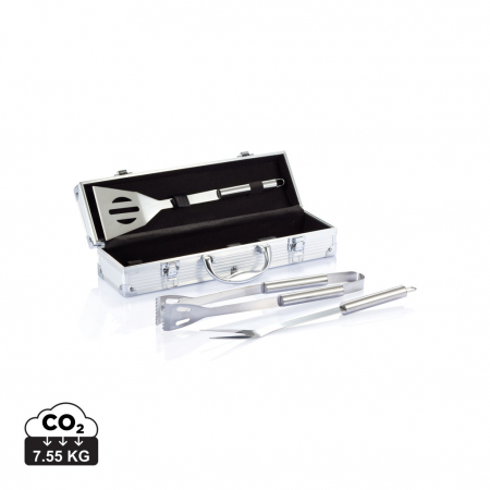 Gratare si picnic - Set ustensile gratar 3 piese in cutie aluminiu