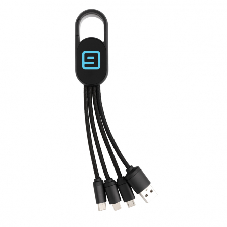 Cablu 4-in-1 cu carabina – iOS, Micro USB, Type-C [5]