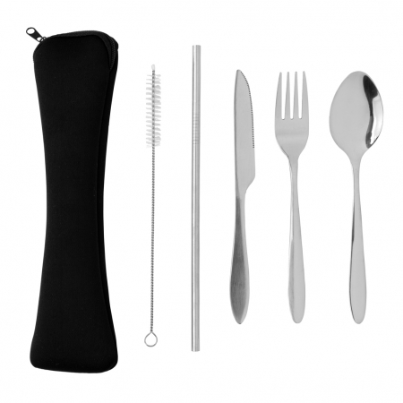 Set tacamuri inox reutilizabile 4 piese cu husa [3]