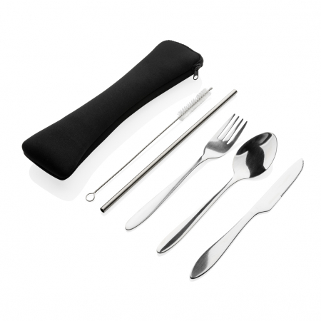 Set tacamuri inox reutilizabile 4 piese cu husa [1]