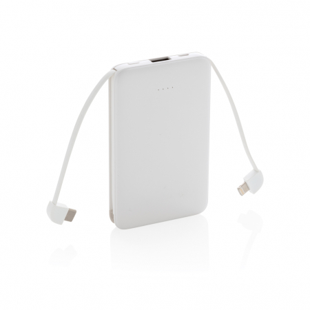 Powerbank 5.000 mAh de buzunar cu cabluri integrate, ABS [1]