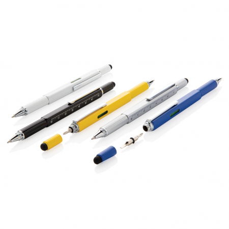 Pix multifunctional 5-in-1 din alama si aluminiu cu stylus si rigla [10]
