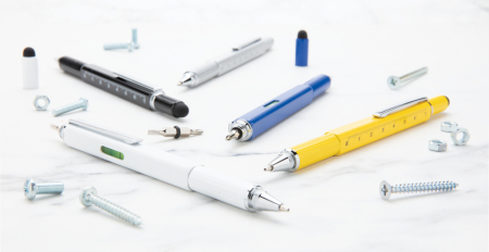 Pix multifunctional 5-in-1 din alama si aluminiu cu stylus si rigla [11]