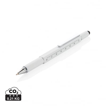 Seturi si scule de baza - Pix multifunctional 5-in-1 din alama si aluminiu cu stylus si rigla
